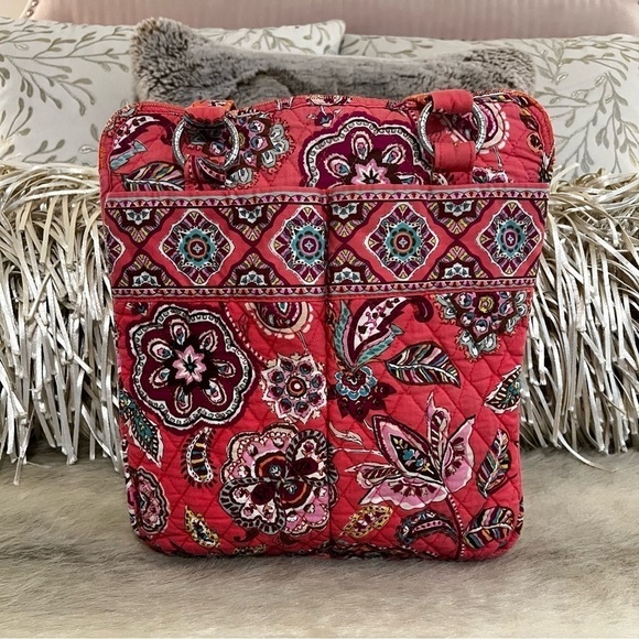 VERA BRADLEY Call Me Coral 2010 Tall Tote Orange Pink Floral Y2K Commuter Laptop - Picture 1 of 14